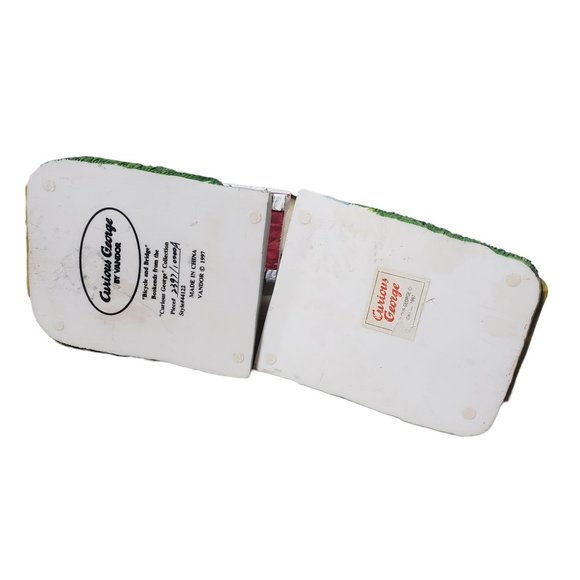 Curious George Book Ends - 1997 Vandor "Bicycle & Bridge" from Collection as is - Picture 4 of 8